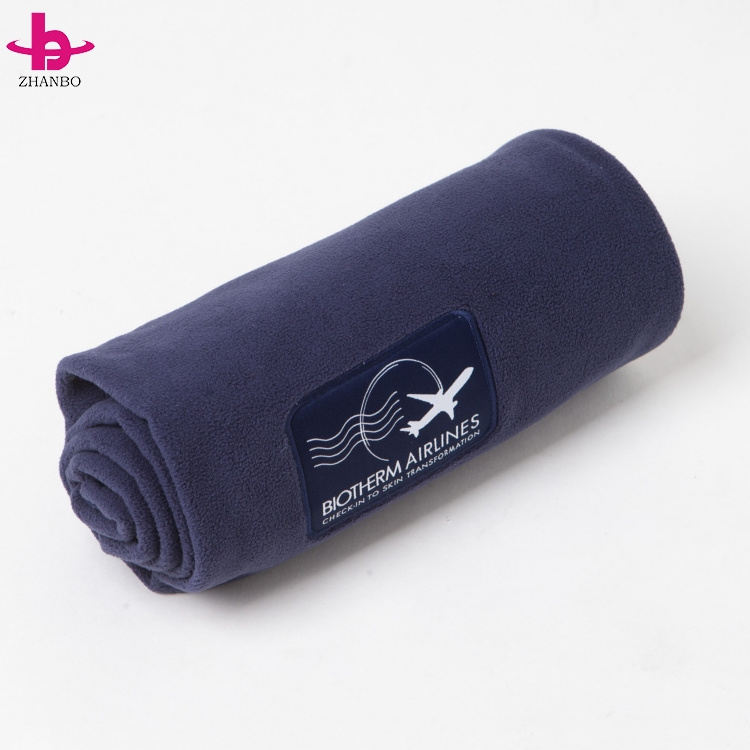 100% Polyester Airplane Blanket Polar Fleece Airline Blanket Custom Logo Airline Blanket