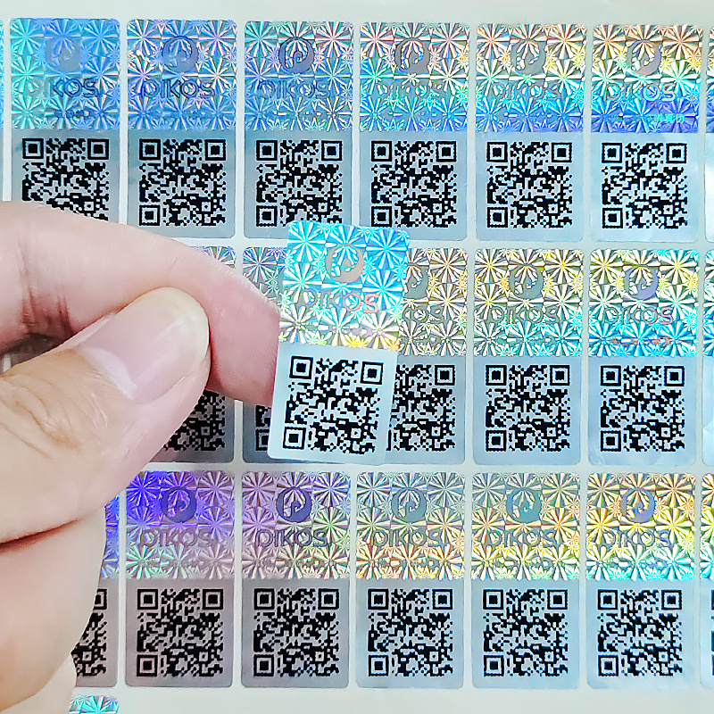 Unique Design 3D Holographic Eas Rf Label Qr Code Label Hologram With Barcode Security Label Sticker