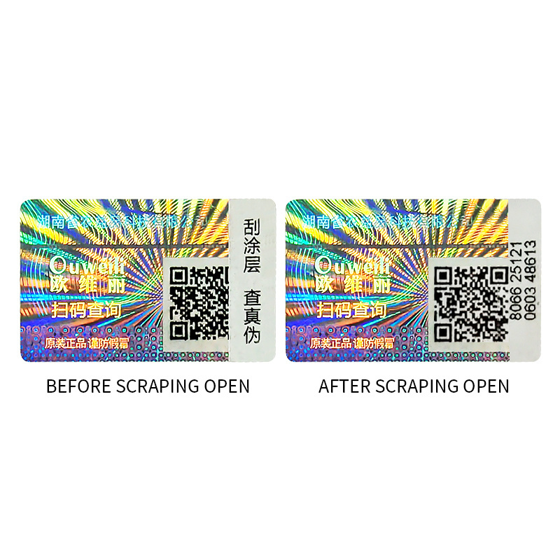 Unique Design 3D Holographic Eas Rf Label Qr Code Label Hologram With Barcode Security Label Sticker