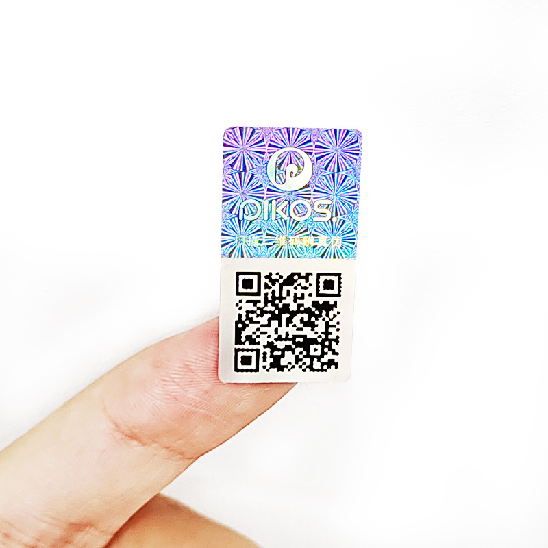 Unique Design 3D Holographic Eas Rf Label Qr Code Label Hologram With Barcode Security Label Sticker