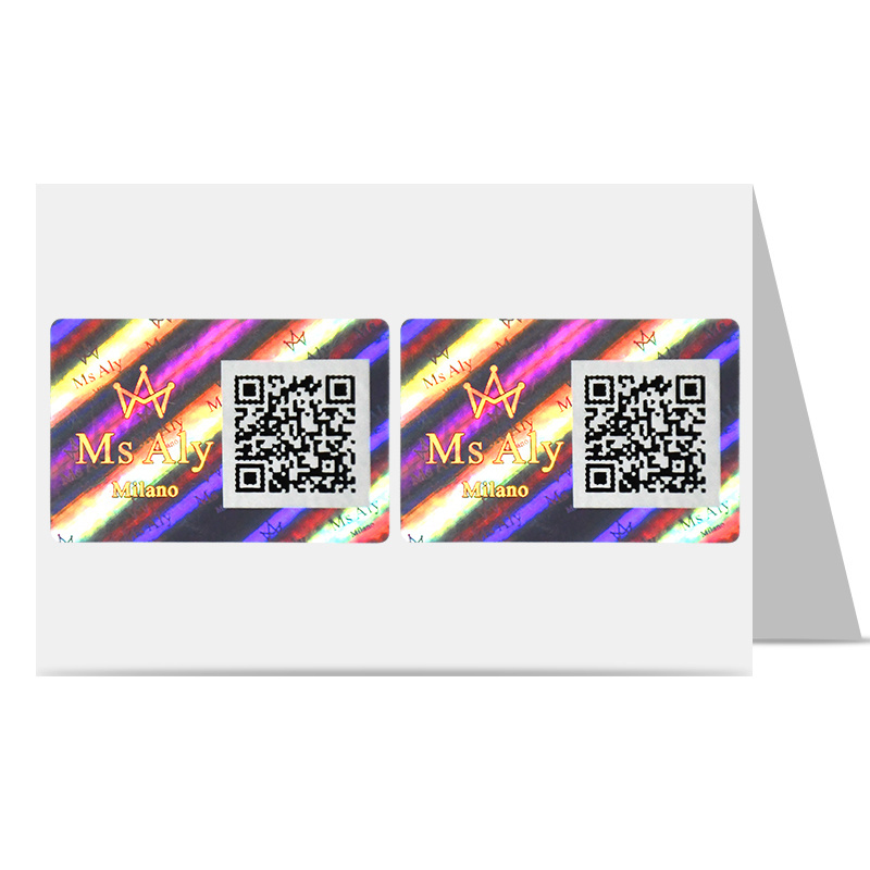 Unique Design 3D Holographic Eas Rf Label Qr Code Label Hologram With Barcode Security Label Sticker