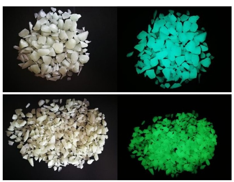 natural Glow in the dark rocks for driveways ,plastic rubber runway high brightness luminous stone