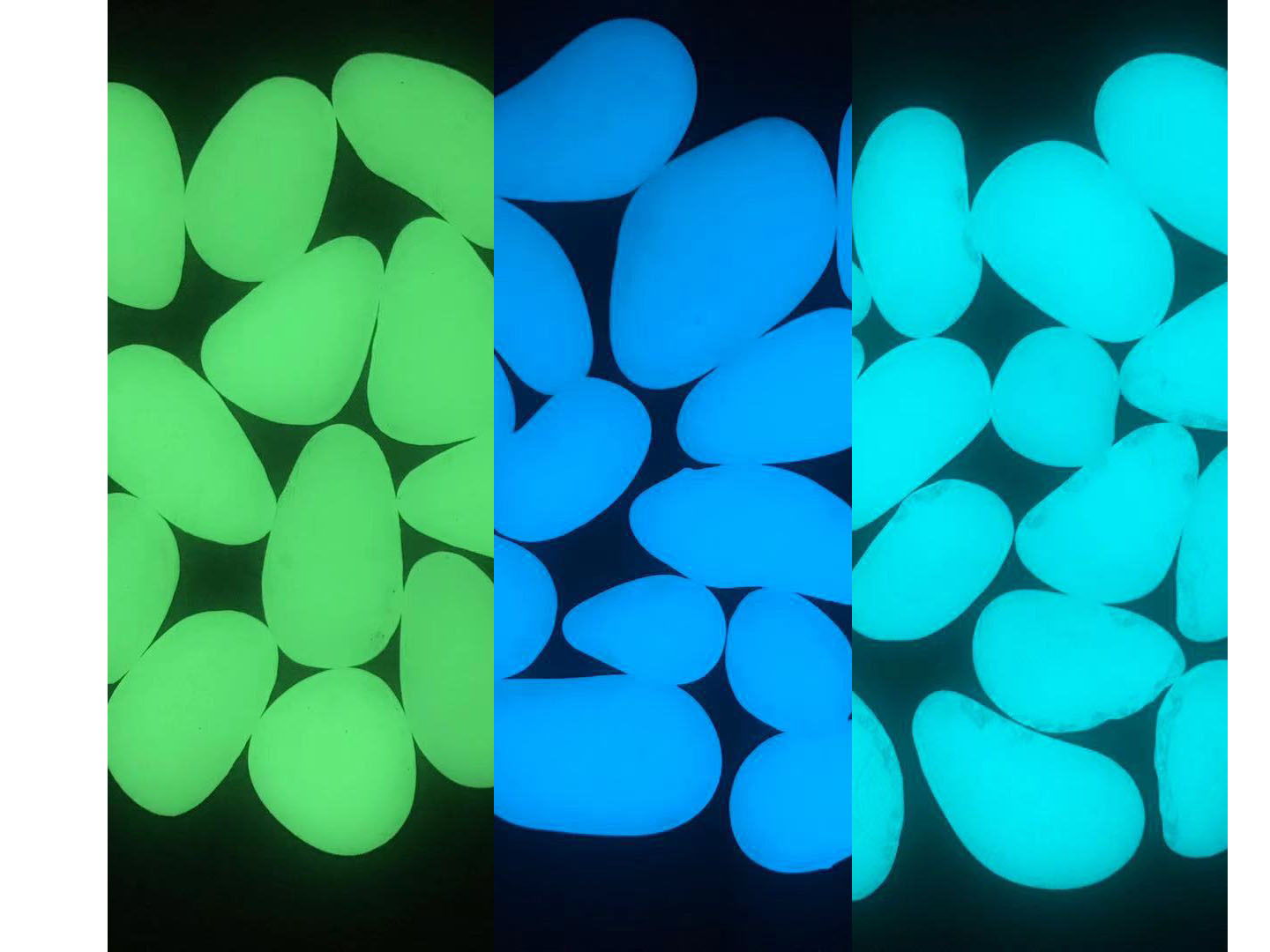 natural Glow in the dark rocks for driveways ,plastic rubber runway high brightness luminous stone