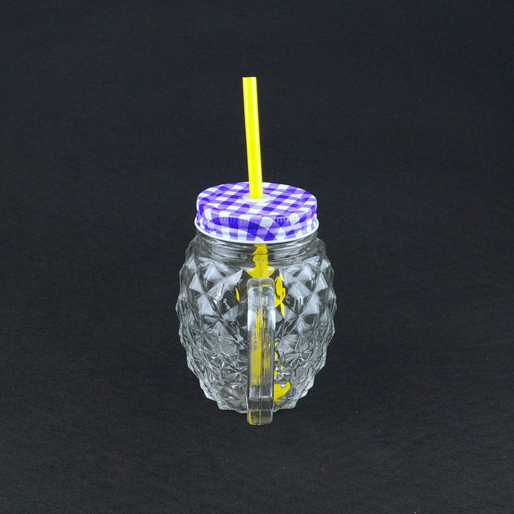 Customize 500ml mason mugs 17oz pumpkin shaped glass jars with lids and straws