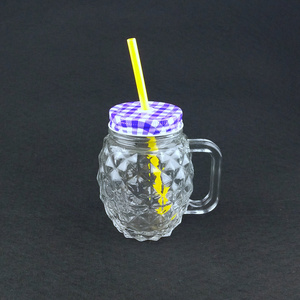 Customize 500ml mason mugs 17oz pumpkin shaped glass jars with lids and straws