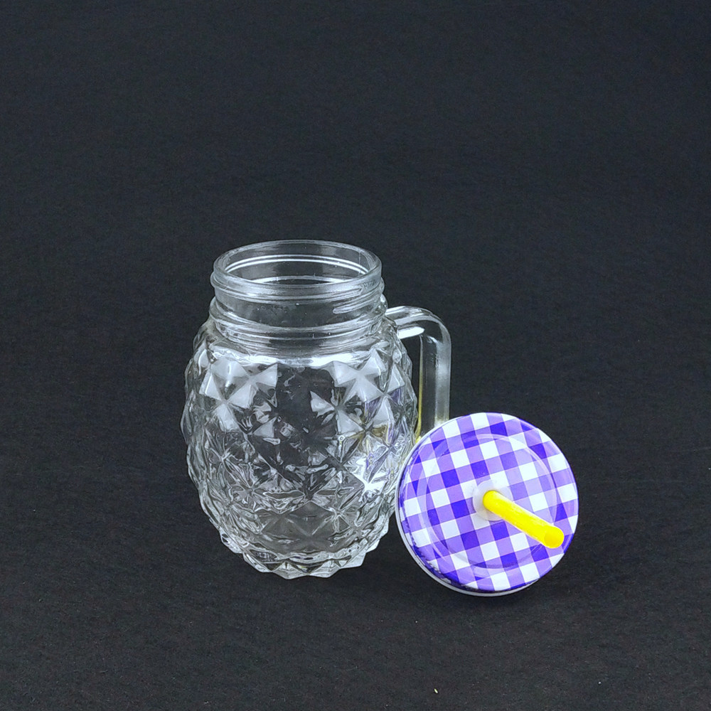 Customize 500ml mason mugs 17oz pumpkin shaped glass jars with lids and straws