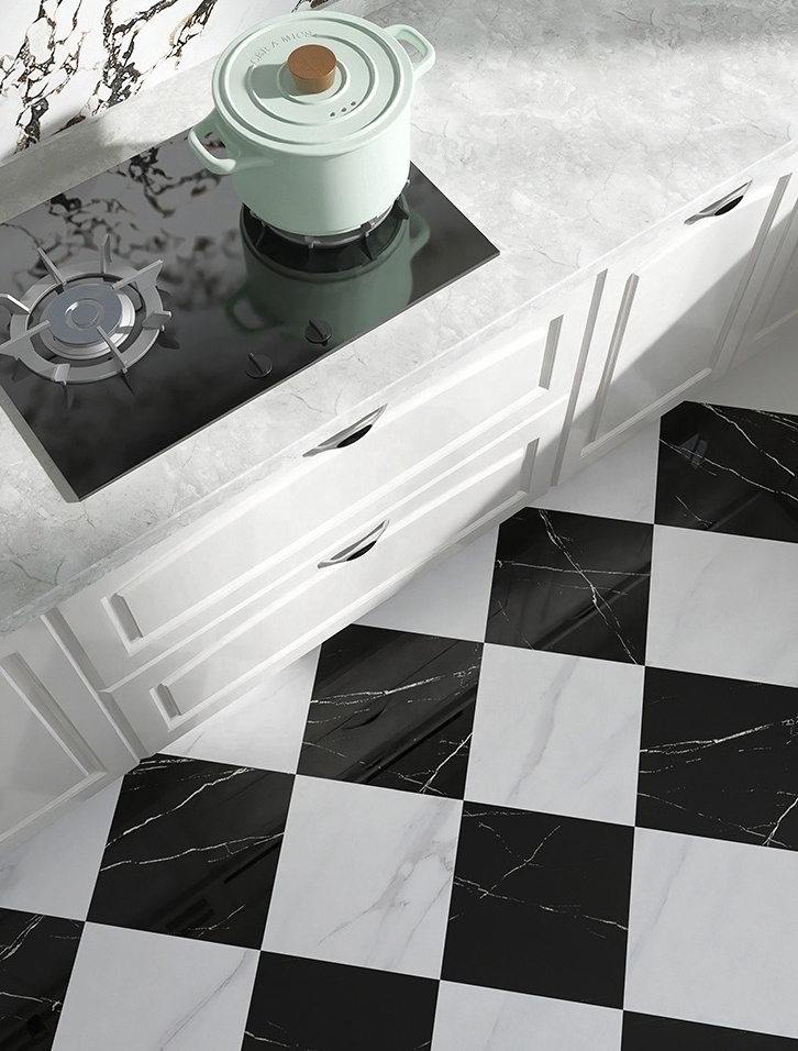 Black and white checkerboard bathroom tiles retro black and white matte jazzy white tiles porcelain floor tiles