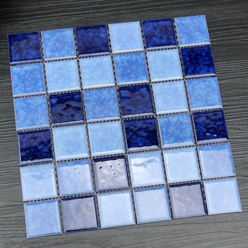 Pool Mosaic Puzzle Crystal Fish Pool Toilet Hotel Outdoor Pool Ceramic Green Blue Bath Tile