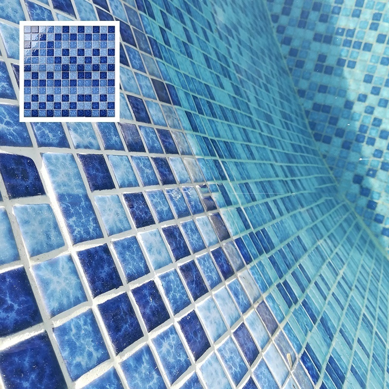 Indonesia Green 4X4 Inches square mosaic Shuangou Pool Tile Porcelain Mosaic Tile Supplier Factory Mosaic For Pool Tile