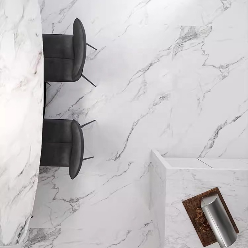 Shiny Surface 600x1200mm Black And White Root Marble Porcelain Tiles Natural Marble Polished Glazed Wall And Floor Tile Bathroom