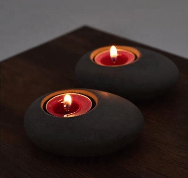 Nicole Oval Concrete Candle Holder Molds Wedding Decoration Crafts Concrete Planter Candlestick Molds