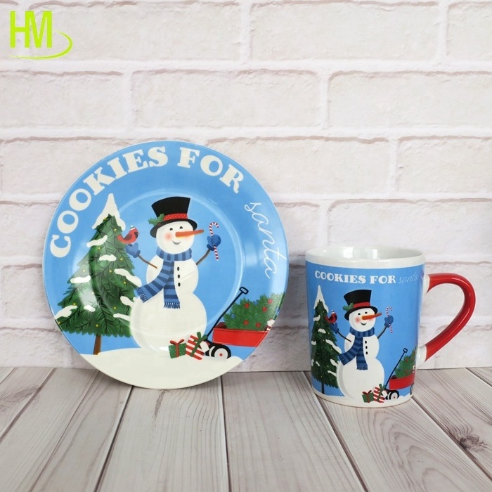 Christmas Cups and Plates Dinner Set, Porcelain