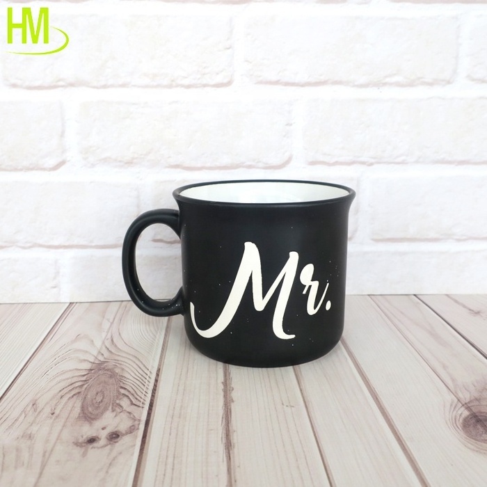 Mr Coffee Camper Mug 13 Ounce Couple Cup Set Novelty Customized Ceramic Mug Cup High quality couple cup gift set