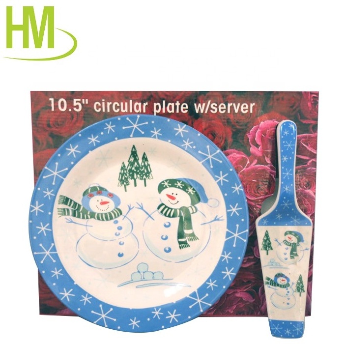 8 inch custom design Christmas porcelain dishes dessert cake serving tray ceramic platter dinner plate