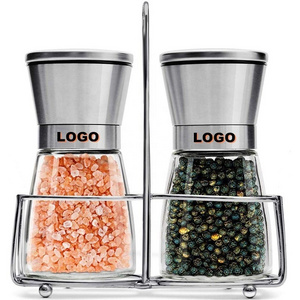 Best Salt and Pepper Grinder Set with Stand  Adjustable Coarseness & Ceramic Mechanism Perfect for Kitchen Mill