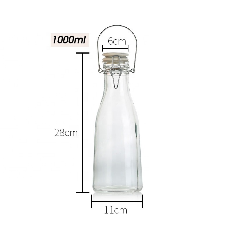 1L frosted decoration glass juice milk bottle TY50