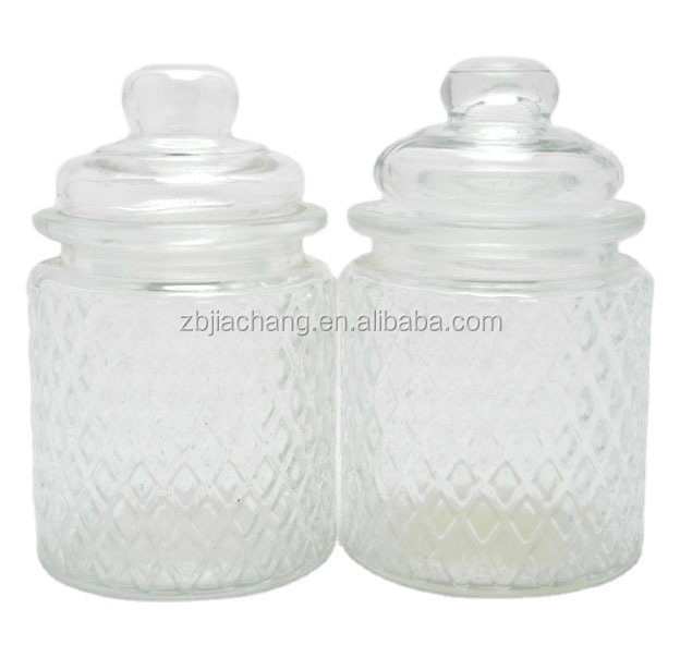 Soda Lime Lid Antique Glass Jars for Cookie Container