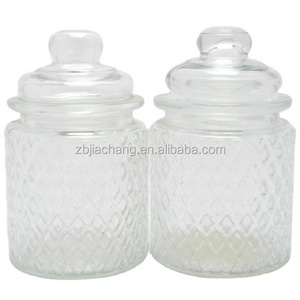 Soda Lime Lid Antique Glass Jars for Cookie Container