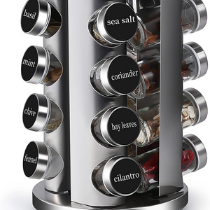 Revolving Spice Racks Stainless Steel Seasoning Storage Organizer 16 Jars Spice  Tower for Kitchen