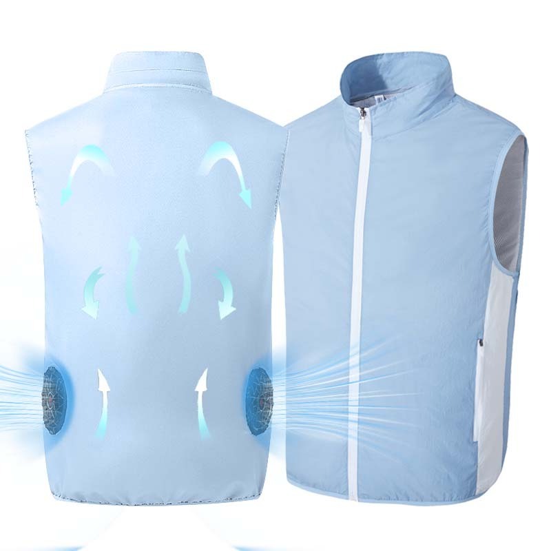 Outdoor Cooling Vest Quick Drying Breathable Fan Suit Mosquito Proof Sun Proof Reflective Fan Jacket For Men