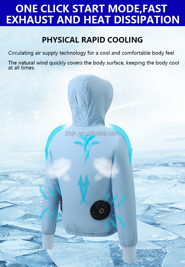 Summer Working Clothes 5v Usb Cooling Jacket Air Conditioner Jacket Uv Resistant Cooling Ac Fan Jacket