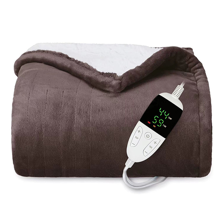 Fast Heating Blanket Machine Washable Super Soft and Comfortable Electric Heated Blanket with Hand Controller