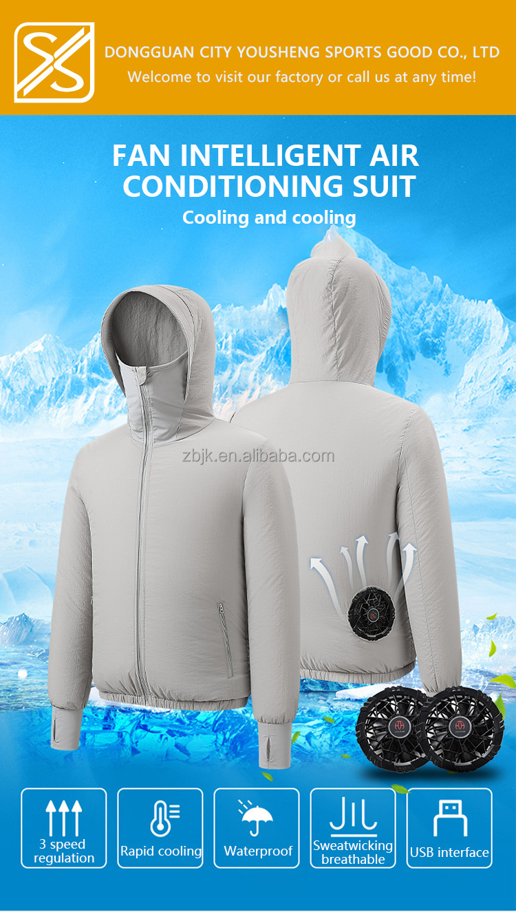 Summer Working Clothes 5v Usb Cooling Jacket Air Conditioner Jacket Uv Resistant Cooling Ac Fan Jacket