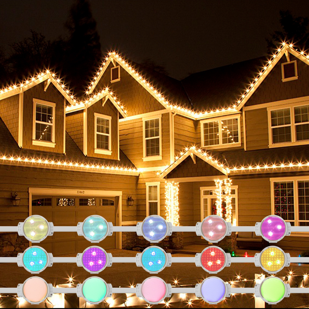 Permanent Led Pixel Point Lighting DC12V Waterproof 5050 SMD Smart Led RGB Holiday Christmas Lights Outdoor Decoration