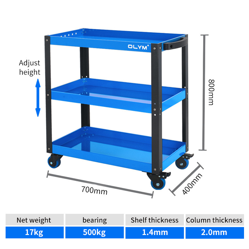 Hot selling three shelf tool trolley cabinet car repair tools cart storage