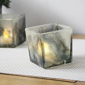 Printed Glass Votive Candle Holders/Vessels for Wedding/Home decoration