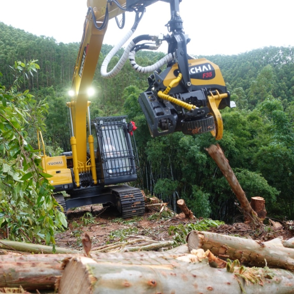 China Tree Cutting Harvester Yuchai F35 IV Harvester Head forest Machine with Free Segment Cutting Forestry Harvesting Head