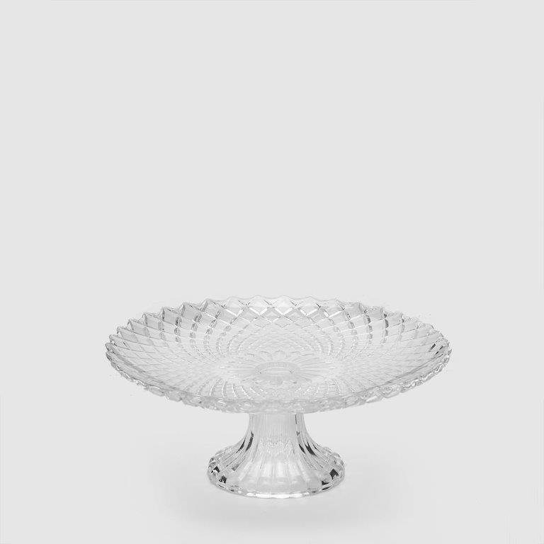 12 inch Pedestal Clear  Glass Cake Plate Clear Glass Dessert Cake Pie Plate Crystal Dessert Plate