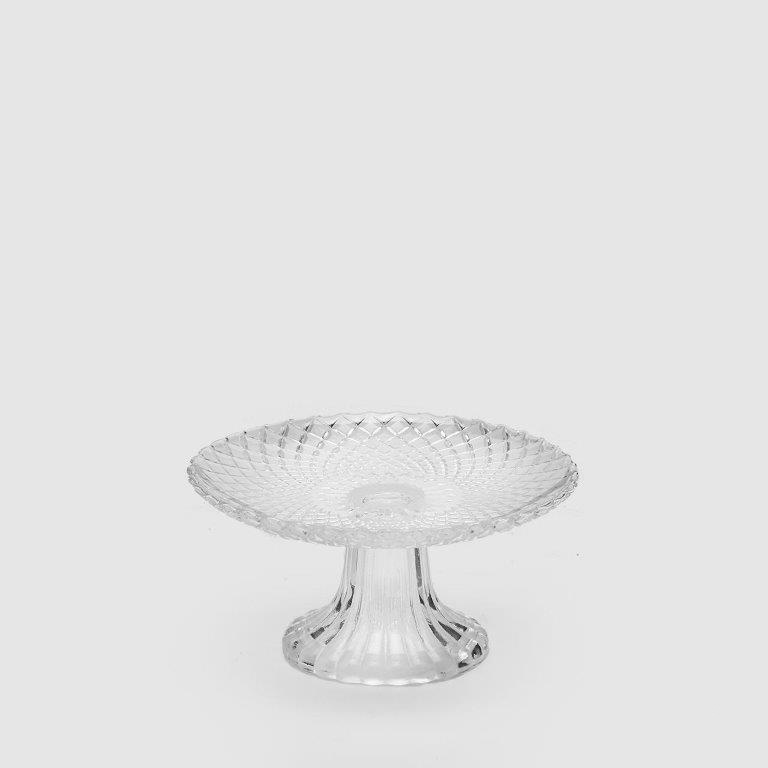 12 inch Pedestal Clear  Glass Cake Plate Clear Glass Dessert Cake Pie Plate Crystal Dessert Plate