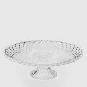 12 inch Pedestal Clear  Glass Cake Plate Clear Glass Dessert Cake Pie Plate Crystal Dessert Plate