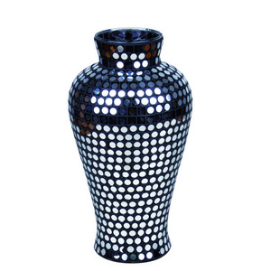 Handmade Multicolor Mosaic Modern Glass Vase For Home Decoration