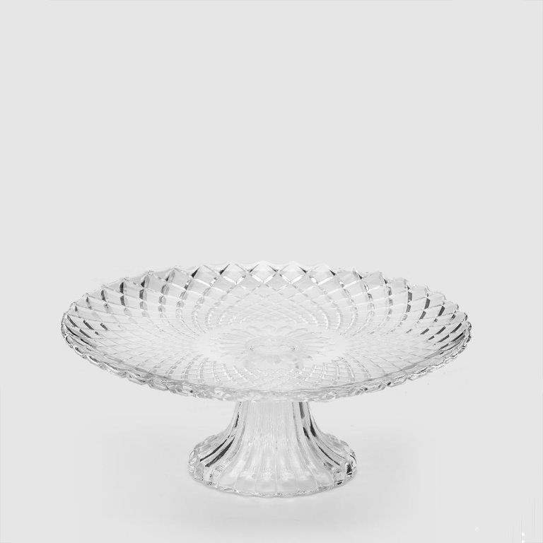 12 inch Pedestal Clear  Glass Cake Plate Clear Glass Dessert Cake Pie Plate Crystal Dessert Plate