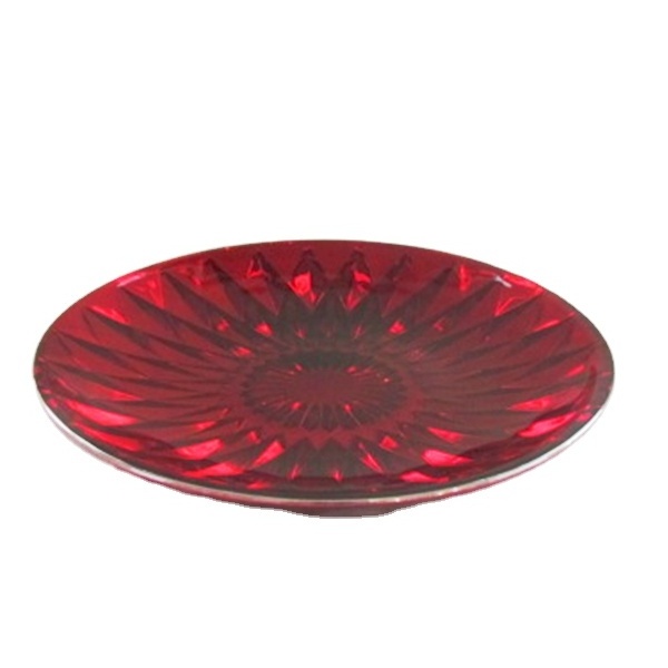 Deep Glass Cake Plate Color Glass Dessert Cake Pie Plate Crystal Dessert Plate for Christmas Holiday Party Wedding