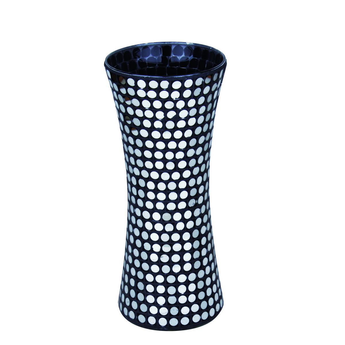 Handmade Black  White Mosaic Modern Glass  Flower Vase For Home Decoration