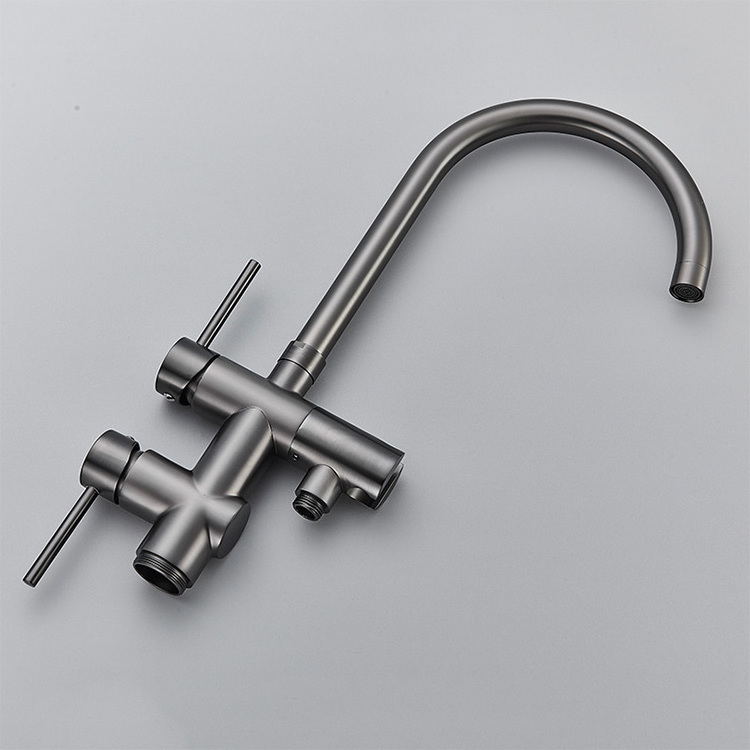 Hot Sale Bathroom Floor Mounted Bathtub Faucet Gun Grey Freestanding Brass Bathtub Faucet