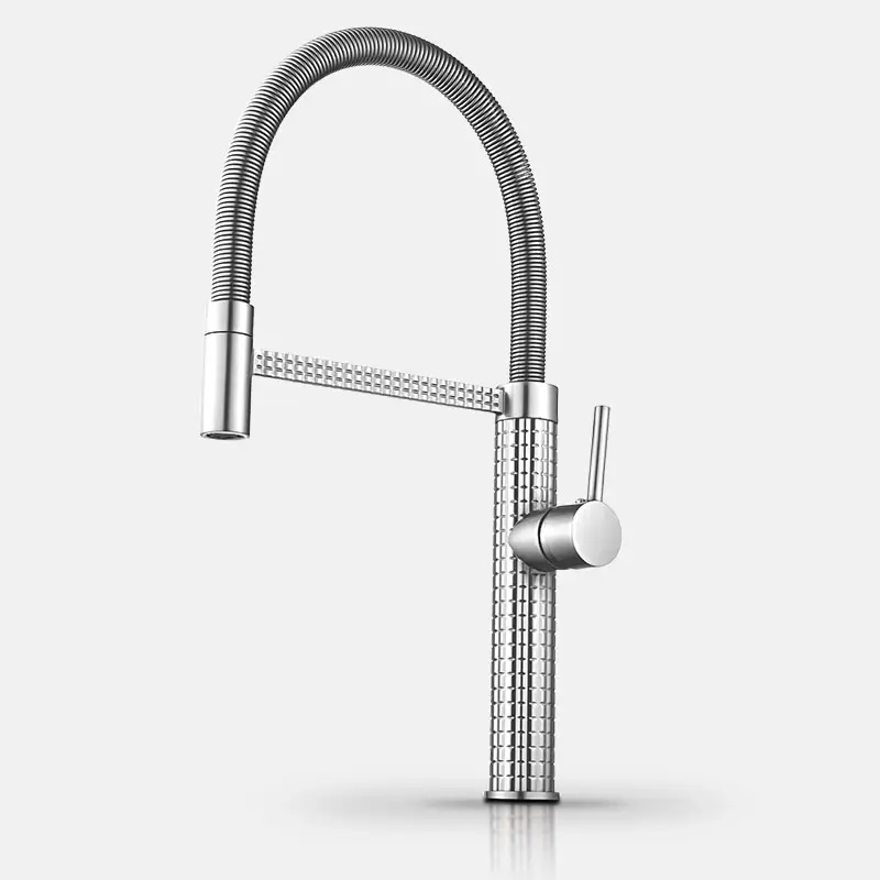 2023 New Design Luxury Brass Pull Out Kitchen Faucet Gold Kitchen Faucet