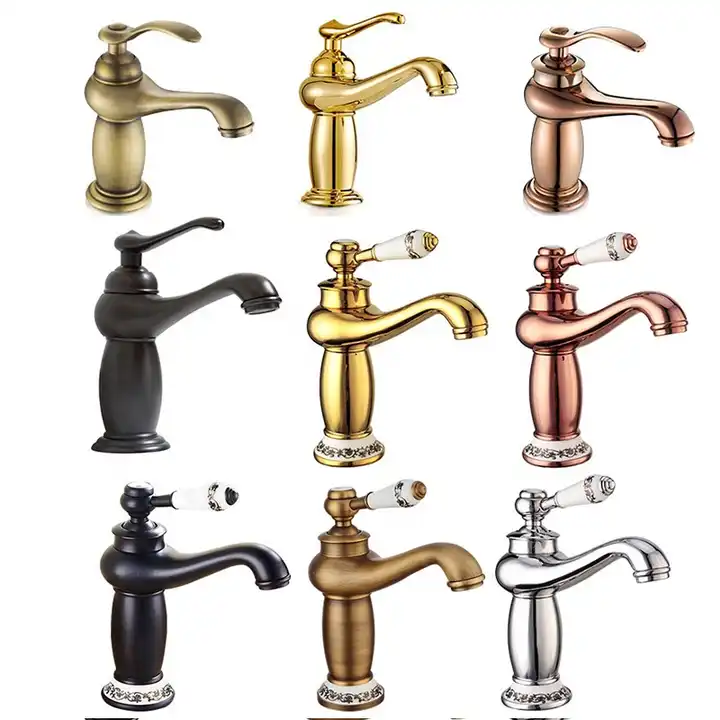 Wholesale Brass Antique Bronze Bathroom Basin Faucet Hot and Cold Sink Faucet Single Hole Bathroom Taps