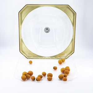 Luxury Acrylic Dry Fruit Tray Party Wedding Decoration Acrylic Food Fruit Tray with Clear Cover