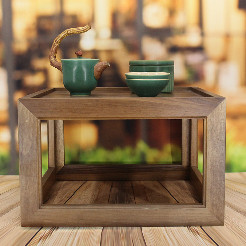 Indoor Outdoor Multi-Functional Storage Set Slab Wooden Tea Table Solid Wood Coffee Table Living Room Furniture