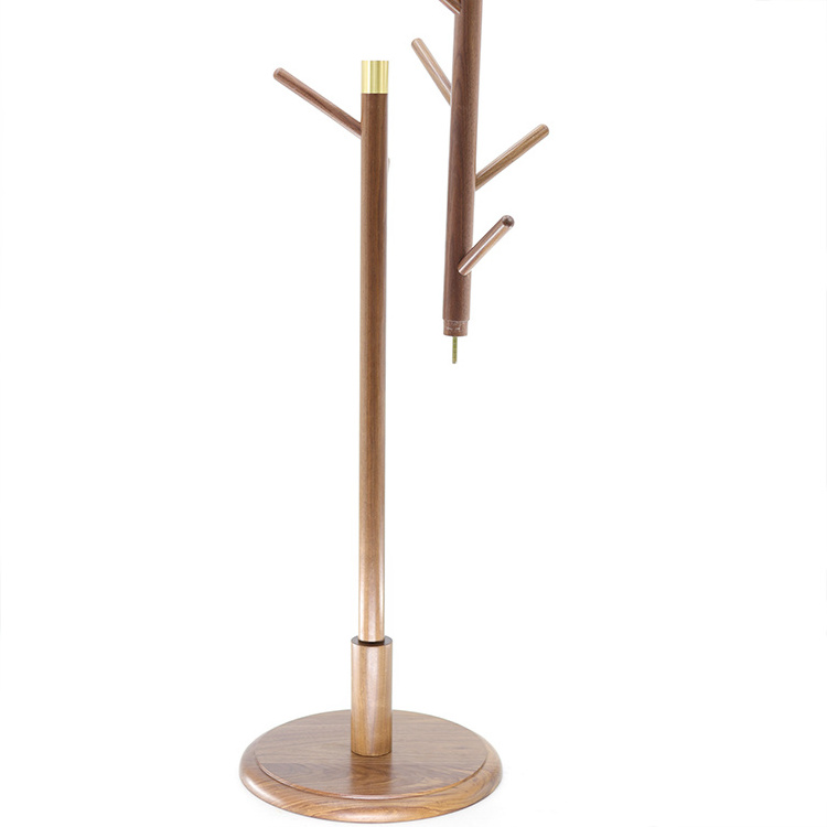 Nordic Wood Coat Rack Detachable Standing Clothes Hanger Stand Tree Clothes Hanger Rack With 8 Hooks