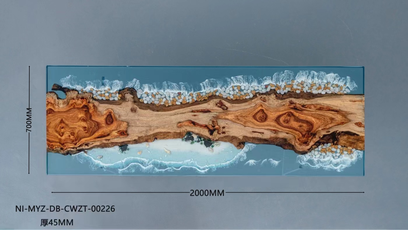 Home Decor Epoxy Dining Table Top Pterocarpus erinaceus Poir Wood Epoxy Resin River Dining Table