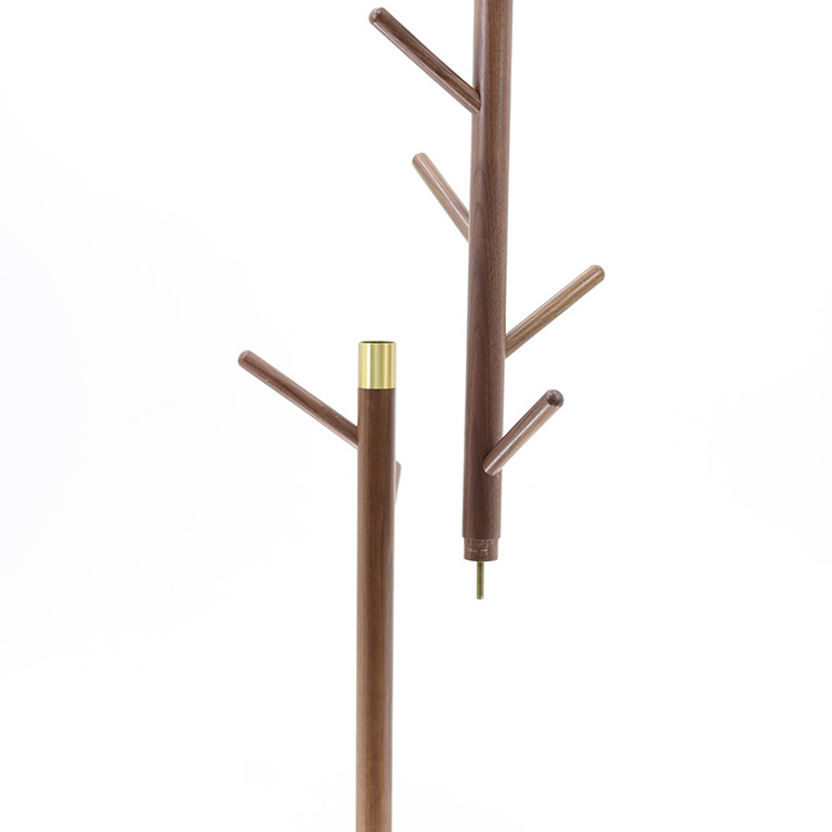 Nordic Wood Coat Rack Detachable Standing Clothes Hanger Stand Tree Clothes Hanger Rack With 8 Hooks