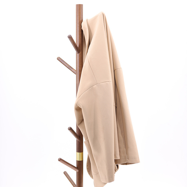 Detachable Bedroom Garment Wood Stand Clothes Rack Tree Shaped Wooden Coat Rack  With 8 Hooks