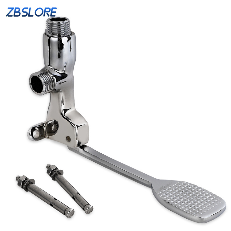 Hospital Faucet One Hole Hands Free Control Water Tap Brass Valve Foot Pedal Faucet