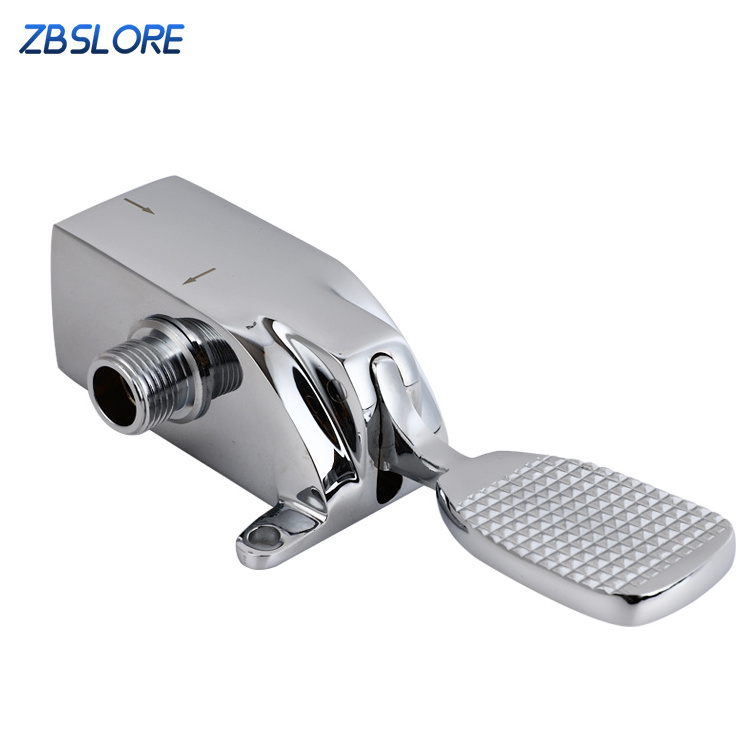 Foot Control Faucet Single Hole Touchless Foot Pedal Control Valve Faucet For Hospital Or Kitchen