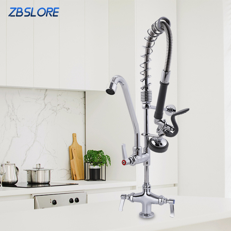 Commercial Kitchen Sink Spray Faucet 2 Way Rotatable  Pre Rinse Dishwasher Faucet For Hotel